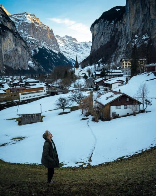 The BEST 8 Day Switzerland Itinerary For First-Timers (2025) 5 Lauterbrunnen covered in snow during winter season