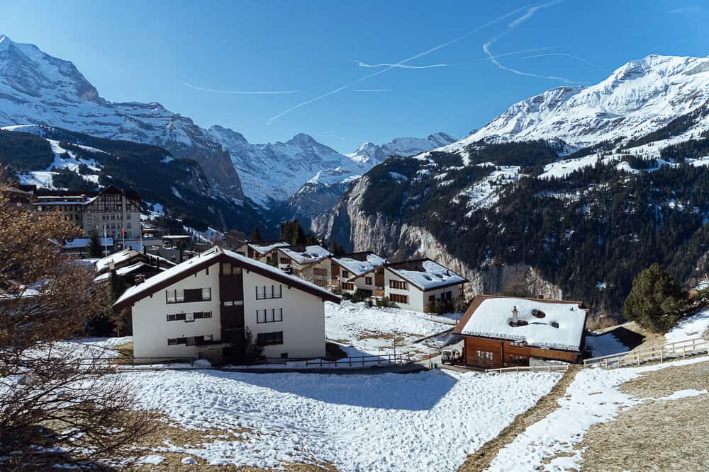 Houses and mountain views in Wengen, one of the best things to do in Lauterbrunnen
