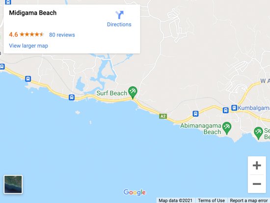 midigama beach map