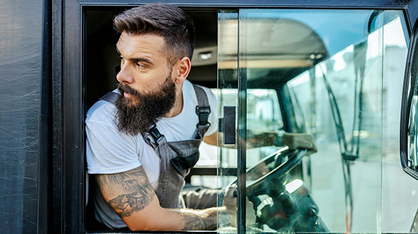 Man in truck