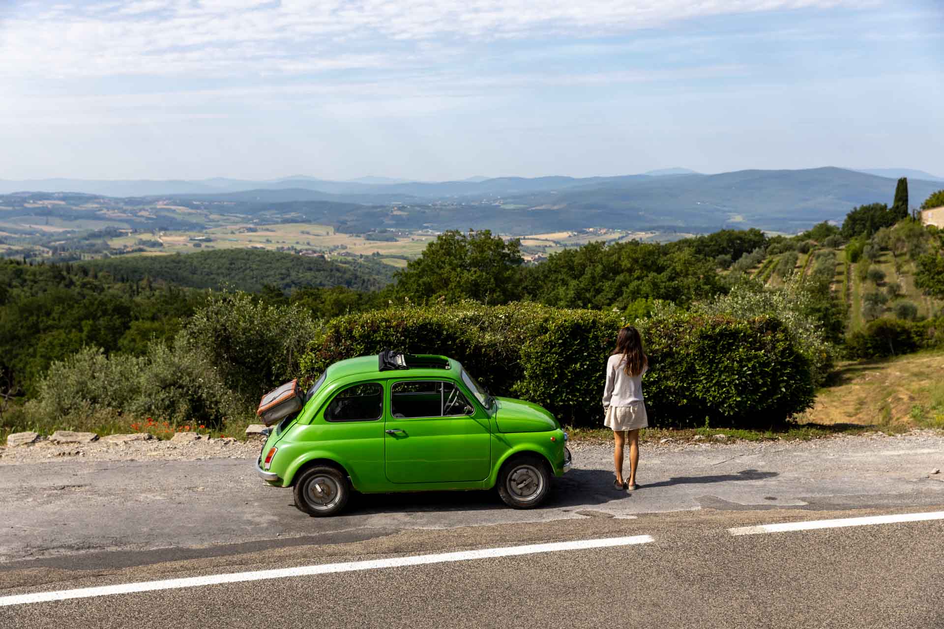 driving tour tuscany, Fiat 500 touring, fiat 500 tour
