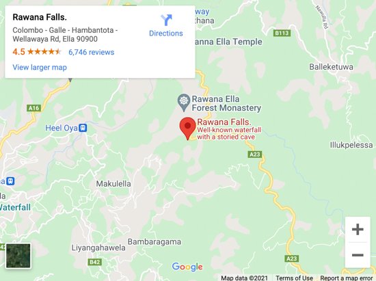 ravana falls map